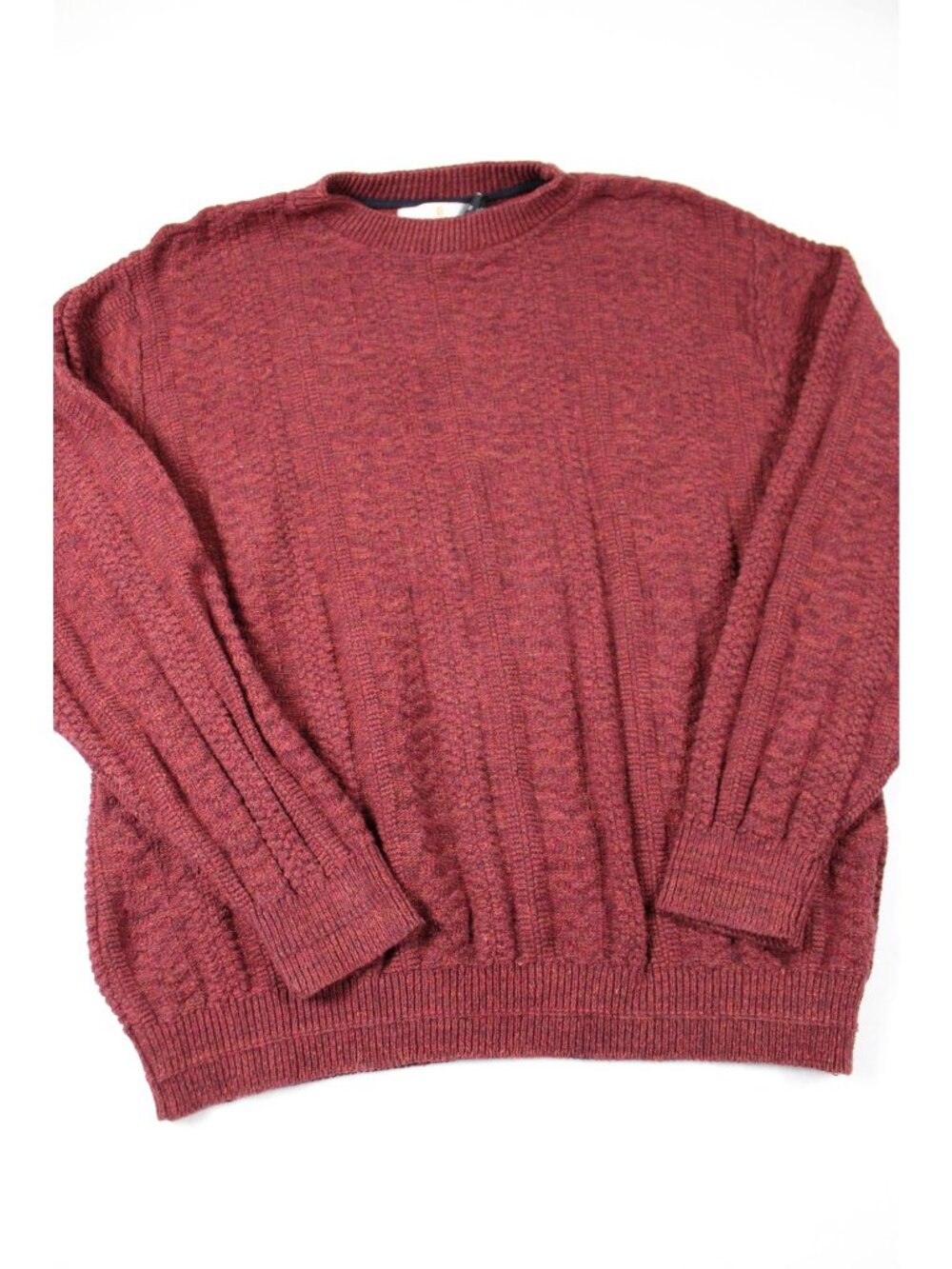 Bill Blass Vintage Maroon Crewneck Sweater Textured Knit Medium Men’s Pullover
